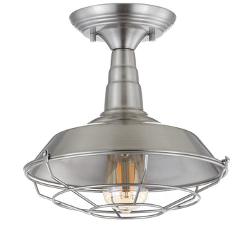 Gabe 10.2" Metal LED Semi Flush Mount - JONATHAN Y